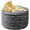 MOUHIV 6mm Sisal Corda per Riparazione e Sostituzione di Gatto Scratching Pilastro, Gatto Albero, Gatto Graffiare pad/Stuoia/kicker Giocattolo, Tubo/Scale involucro, Casa Decorazione, 6mm*100m, Grigio