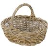 Dehner Cestello per fioriera Dehner Rattan con manico, circa 36 x 28 x 14 cm, intrecciatura in rattan, grigio / marrone