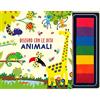 JOYBOOK Animali. Disegno con le dita. Ediz. illustrata. Con 7 spugnette di inchiostro