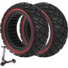 VOLOHAS 90/65-6.5 Pneumatico Pieno per Kukirin G4/Zero 11X/Dualtron Thunder/Kaabo Wolf Warrior/Macury Speedual Plus Monopattino Elettrico, 11 Pollici Pneumatico Anti-Foratura (Rosso 2 Pezzi)