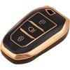OTMIK Copri Chiavi Auto, custodia in TPU Compatibile con Peugeot 207 Rifter 308 407 508 Rxh 5008 2008 4008 408 per Citroen C3 C4 Picasso (Nero oro)