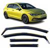 AirTwin Set di 4 deflettori d'aria per finestrini laterali in canale per Volkswagen Golf 8 Plus, MK8 berlina 5 porte 2021 2022 2023 2024 2025 2026, parasole e antipioggia in vetro acrilico color fumé.