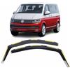 MRP Set di 2 deflettori d'aria per Volkswagen T5 e T6 VW Transporter/Multivan dal 2003 al 2022 in acrilico in-channel per finestrini laterali - parapioggia con riflettori fumo.