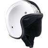 Bandit Casco da moto aperto BANDIT Jet Classic Bianco e Nero Lucido Custom Biker Style Visiera inclusa Black & White Open Helmet - Non Omologato JETCL (L)