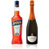 Aperol Spritz - 70 cl + Cinzano Prosecco D.O.C. 75 cl, Aperitivo Alcolico, Set per Aperol Spritz