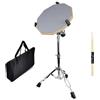 RATSTONE Set Pad Batteria Allenamento，Drum Pad，Kit di Allenamento Della Batteria 12in Silicone per Bambini Adulti con Supporto per Rullante e Bacchette 30,5 cm Muto Double Face Silenzioso