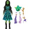 Mattel Universal Wicked - Elphaba Magico Look, bambola ispirata al film con accessori inclusi tra cui extension per capelli, unghie che cambiano colore e outfit rimovibile, 4+ anni, JMG15