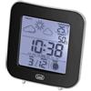 Trevi ME 3106 Stazione Meteo Digitale da Tavolo con Termometro e Igrometro, Orologio Sveglia 12/24h, Fasi Lunari, Calendario, Display LED Blu, Alimentazione a Batterie, Nero