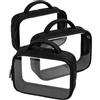 Moyad Set 3 Beauty Case Imbottito Grande TSA con Maniglia Viaggio, Nero L
