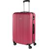 ITACA - Valigia 23Kg da stiva capiente Valigia rigida XL con ruote silenziose Trolley Grande Rigido leggero ideale per viaggi lunghi con Lucchetto a combinazione, Fragola