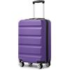 KONO Valigia da Cabina 55 cm, Piccolo Valigie Trolley Bagaglio a Mano per Viaggi e Affari, Leggera Rigida Serratura TSA, Doppie Ruote Girevoli (Viola, 55 x 35 x 22 cm)