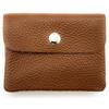 Lemasi Mini portafoglio in pelle, made in Italy, vera pelle bovina, compatto, 11 x 8,5 cm, leggero 50 g, 3 scomparti, bottone automatico, per uomo e donna, portamonete, castagna, S, Minimalista