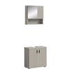 xonox.home - Combinazione bagno Mone 60 x 180 x 30 cm in cashmere - Set da 2 pezzi composto da mobiletto per lavabo e armadietto a specchio - soluzione ideale per piccoli bagni, moderna e facile da