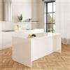 VE.CA.s.r.l. VE.CA - Isola Cucina Sophia con Piano Lavoro 90x154x83 cm, Made in Italy - Mobile Cucina Moderno, Credenza con 3 Ante - Ideale come Tavolo da Pranzo - Bianco Lucido