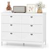 GIANTEX Cassettiera in legno con 6 cassetti, mobile portaoggetti con kit antiribaltamento, 106 x 40 x 79 cm, aspetto elegante, cassettiera per camera da letto, soggiorno, ingresso, bianco
