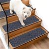 Homwiz Tappetini per Scale Antiscivolo 76x20cm, 15 Tappetini Autoadesivi per Gradini Interni, Ritagliabile e Riutilizzabile - Protezione per Animali Domestici, Anziani e Bambini (Grigio Scuro)