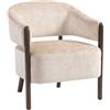 HOMCOM Poltrona Salotto Elegante in Ciniglia Poltroncina Moderna Beige