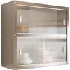 Generic Pensili Cucina Sospesi in Acciaio Inox con Ante Scorrevoli in Acrilico