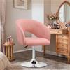 Ckaff Poltrona da Trucco, Poltrona da Bar Girevole Regolabile in Altezza, Sedie Salone Parrucchiera con Schienale Braccioli, Sedia da Pranzo Sedia da Cucina per Camera da Letto Soggiorno, Rosa, Teddy