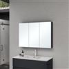 doporro Armadietto Specchio Bagno 100x15x70 cm con 3 Ante e Illuminazione