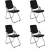 HJH Office 4 x sedia pieghevole ESTO PU nero sedia da conferenza sedia visitatore pieghevole 4-pack