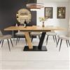 DACHETOU Tavolo allungabile 120-160 x 80 x 76 cm, tavolo da cucina e soggiorno con effetto legno e gambe a forma di ala