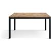 KONTE.DESIGN Tavolo TROPEA in legno, finitura rovere rustico e base in metallo verniciato antracite, allungabile 160x90 cm - 210x90 cm