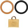 Spldsun 2 Pezzi Manico per Borsa in Legno, Manico per Borse a Forma, Manici Ricambio per Borsa, per Borse Artigianali Borse DIY Accessori
