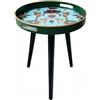 Simmer Stone Tavolino rotondo per interni con 3 gambe staccabili in legno, tavolino versatile, perfetto per tavolino rotondo, tè e tempo di relax, 45 cm (verde leopardo)