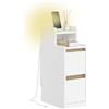 SoBuy comodino stretto con ricarica e Lampada LED touch, 22x34x60.5cm