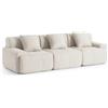 MILYsofa Divano modulare, 3 posti, tessuto chenille, fodere dei cuscini removibili (Bianco Avorio, 3 posti)