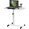 EXSELTMAN Piccolo Scrivania con ruote, Scrivania Salvaspazio, 60x40, Scrivania Bianca, Scrivania per Computer con 4 Ruote girevoli, Altezza Regolabile 61-95cm,Struttura in Metallo