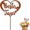 Ljevandria Decorazione da giardino a forma di cuore, con scritta in lingua inglese Best Tante of the World, ideale come regalo per la festa della mamma, compleanno, giardino, decorazione per tomba