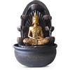 Zen Light Fontana interna da parete d'acqua cascata giarra statua Buddha rimovibile luce LED colorata, grande decorazione da tavolo ufficio soggiorno, fontana portafortuna a circuito chiuso, H 40 cm - Chakra