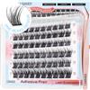 LASHVIEW Self Adhesive Eyelashes,D Curl Press On Lash Clusters Kit Pre Glued Eyelash Clusters with Applicator,No Glue No Remover Needed DIY Lash Extension Kit 10-16mm (N01 60Pcs)