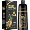 IIIMEIDU Shampoo Colorante per Uomo Donna, Shampoo per Capelli colorati per Capelli Neri, Copertura Grigia al 100% - Naturale e di Lunga Durata, 400ML 3 in 1 Colore di Capelli Neri (Black)