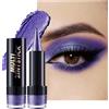 Lestpola Viola Scuro Ombretto Stick Paillette, Metallico Ombretto Bastoncino, Lunga Durata Smooth Texture Ombretti, Highly Pigmented Facile da usare Matita Occhi, Trucco Donna-07