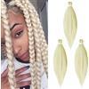 Cybelleza Treccine Capelli Extension Pre Stretched Braiding Hair Pre Allungato Stirato Yaki Professionale Africane Capelli Sintetici Lunghi Sintetici Afro Ombre Crochet 3 Ciocche 65cm Bleach Blonde