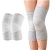 WUSJCOF Ginocchiera in bambù con compressione, 1 paio, ortopedica elasticizzata, fascia per supporto e sollievo per dolori articolari, e slogature, ambidestra, adatta a uomini e donne (XL) (Grigio)