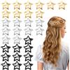 Sorcristy 30 fermagli per capelli a forma di stella in metallo, 3 cm, antiscivolo, Y2K, fermagli per capelli per ragazze e donne (oro, argento, nero)