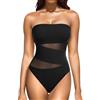 Holipick Donne Controllo Della Pancia Un Pezzo Costumi Da Bagno Senza Spalline Bandeau Costumi Da Bagno Dimagrante Halter Costumi Da