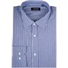 Coveri Camicia classica collo italiano in puro cotone fantasia a righe, Blu copiativo L