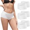 Desanlapi Mutande Boxer Donna Culotte Cotone Slip a Vita Media a Pantaloncino Cotone Shorts Intimo Sportivo Culotte Comode Pacco da 6 Bianche M
