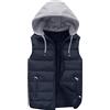 Generic Gilet imbottito da uomo con cappuccio, leggero, trapuntato, per esterni, senza maniche, con tasche con cerniera, giacca a vento, giacca trapuntata, calda, invernale, piumino senza maniche