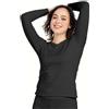 LAPASA Pacco da 2 o 1 Maglia Termica Donna Manica Lunga Fodera in Micro Pile - Pigiama Abbigliamento Intimo Canottiera Calda Elastica Traspirante Sportiva Nero(Caldo) XXL