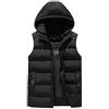 YOUTHUP Gilet da Uomo con Cappuccio Casual Inverno Caldo Outdoor Imbottito Gilet Senza Maniche, Nero, L