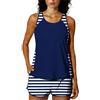 Generico Tankini Donna Mare Costume da Bagno Due Pezzi Modest Tankini Set Canotta Top Bikini Push Up e Pantaloncini da Bagno con Tasche Costumi da Bagno Sportivi Swimwear da Spiaggia
