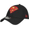 New Era Superman Classic Logo Black Colorway 39Thirty Fitted Hat (as1, Alpha, l, x_l, Large/XLarge)