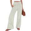 Xiaoliny Pantaloni Donna Estivi Righe Verticali Pantalone a Gamba Larga Vita Alta Elastica Leggero Elegante Pantaloni Palazzo con Tasche Casual Tuta Pantaloni Larghi da Tempo Libero Spiaggia Vacanze