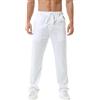 HOEREV Lino Cotone Pantaloni Pantaloni Disegno Stringa Cerniera